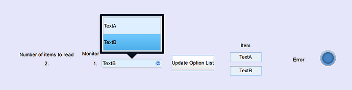 Dynamic option list indexing