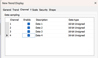Channel selection for Trend Display object
