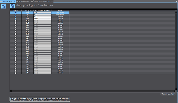MemorySettings