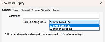Trend display settings