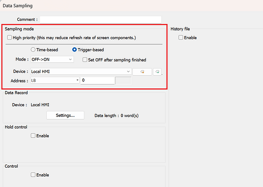 Trigger-based mode in Data Sampling object